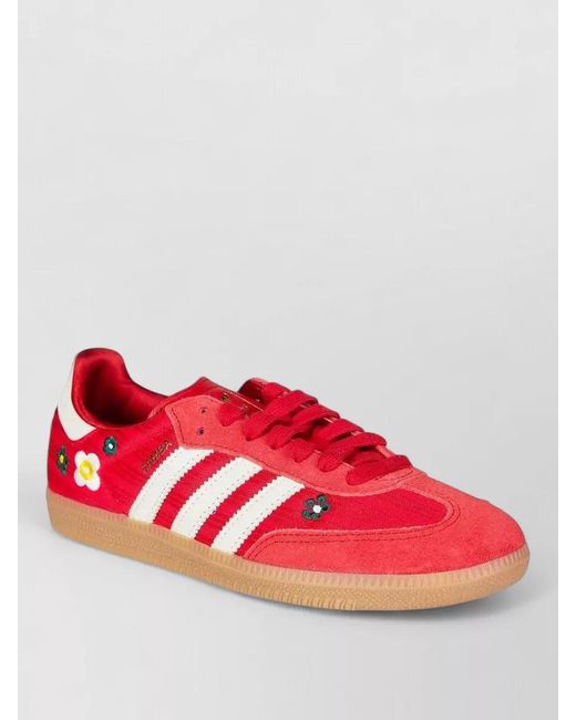 Adidas Samba Sneakers Embroidered Flowers Rubber Sole