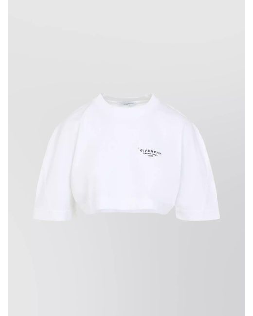 Givenchy White Cotton Cropped T-Shirt