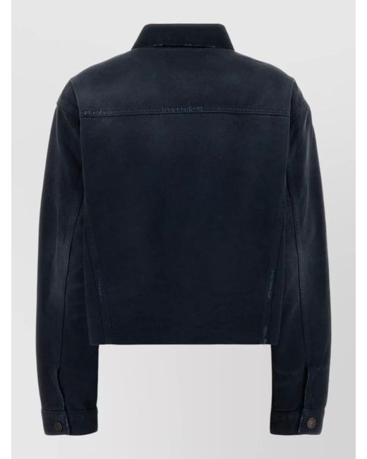 Balenciaga Blue Denim Jacket Long Sleeves Collared Neck Pockets