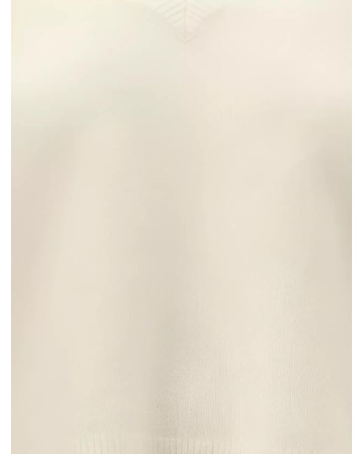 Rick Owens Natural Alpaca Blend V-Neck Sweater