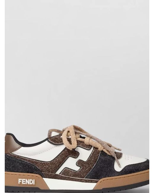 Fendi Multicolor Leather Low-Top Sneakers for men