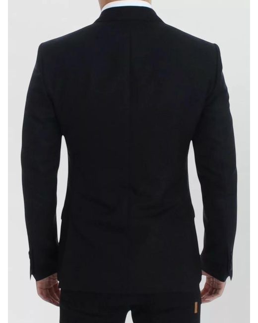 Dolce & Gabbana Blue Wool Silk Sicilia Tailored Blazer for men