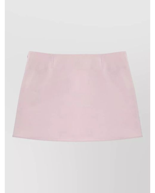 Courreges Pink Mini Skirt Button Detail Back Pockets
