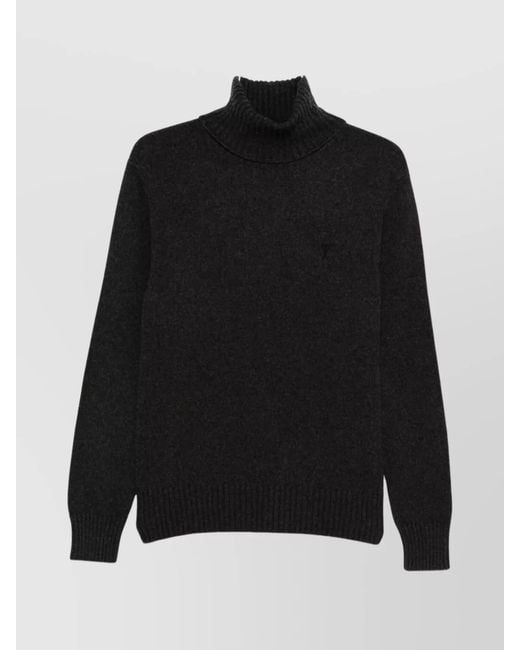 AMI Black Dark Turtleneck Sweater for men