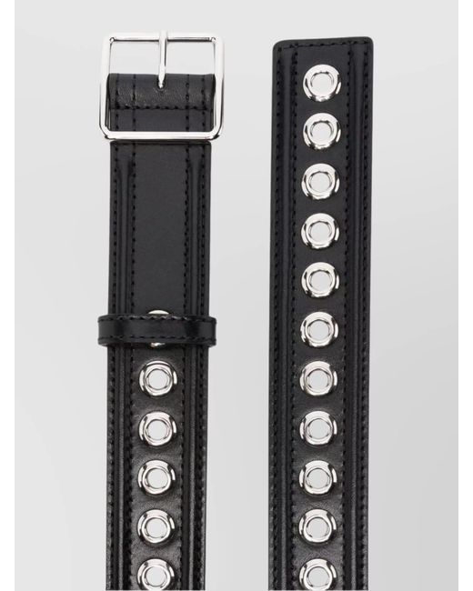 McQueen Gray Leather Belt