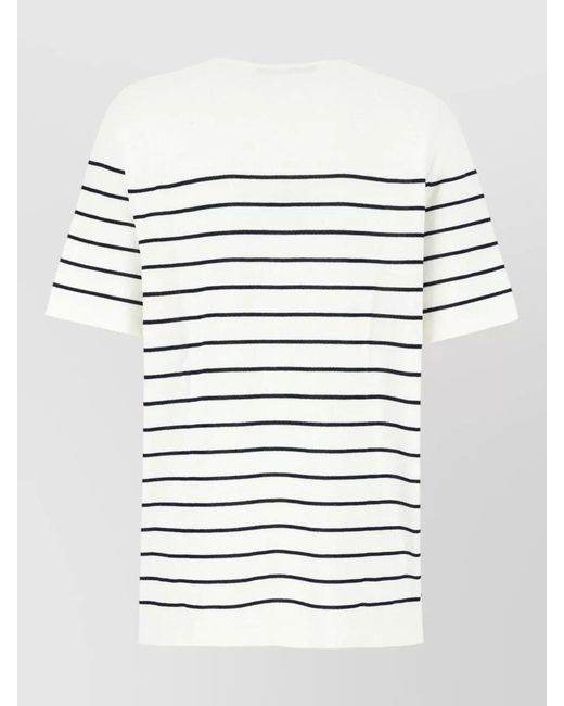 Seafarer White Knitwear Crew Neck Short Sleeve Striped