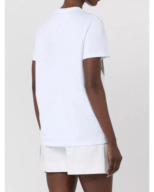 Max Mara White Classic Straight Fit Crew-Neck T-Shirt For