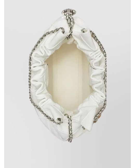 Tory Burch White Fleming Mini Leather Shoulder Bag