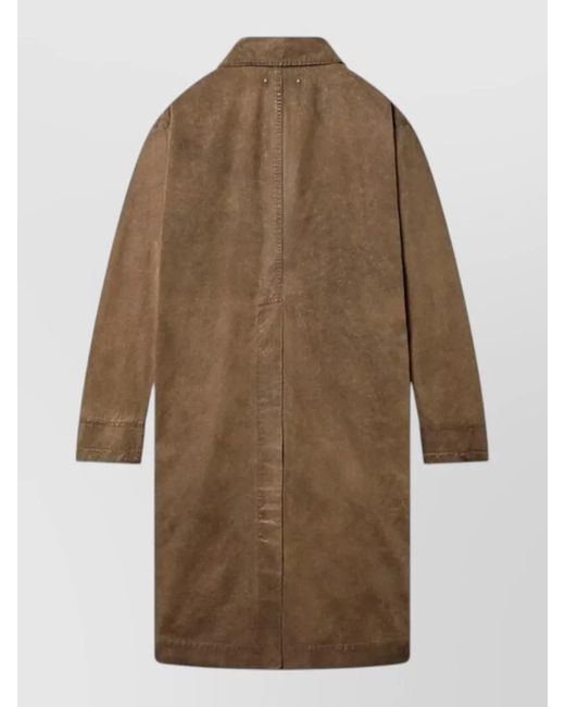 Golden Goose Deluxe Brand Natural Trench Coat Waxed Twill Leather