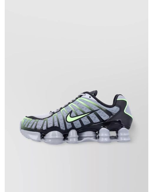 Nike Metallic Tl Shox Mesh Sneakers With Rubber Outsole