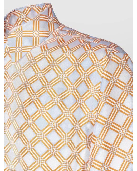 Fendi Natural Silk Oversized Printed Short-Sleeve Shirt for men