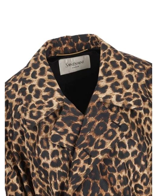 Saint Laurent Multicolor Double-Breasted Belted Trench Coat