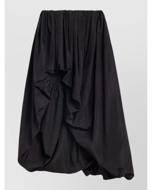 Jil Sander Blue High Waist Taffeta Skirt Asymmetric Cut