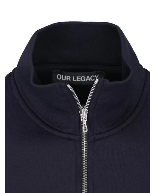 Our Legacy Blue Casual High Collar Lightweight Long Sleeve Jacket for men