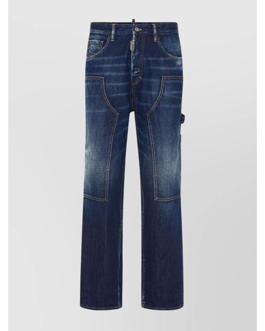 DSquared² Blue Denim Straight-Leg Jeans for men