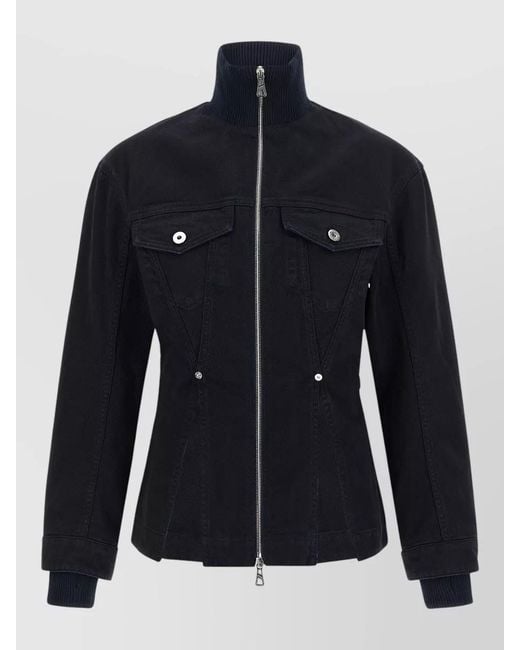 Jean Paul Gaultier Blue Denim Jacket High Collar Buttoned Cuffs