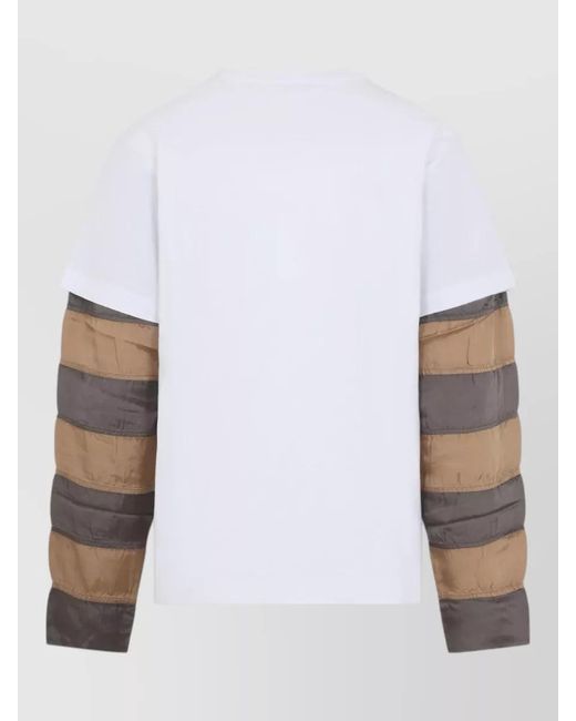 Dries Van Noten White Cotton Long-Sleeve Layered T-Shirt for men