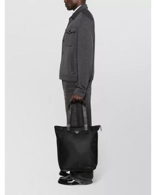 Emporio Armani Black Nylon Tote Bag for men