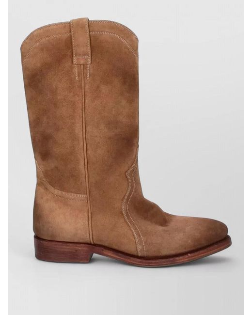 Jil Sander Brown Leather Ankle Boots for men