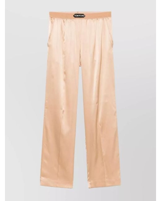 Tom Ford Natural Silk Straight-Leg Trousers