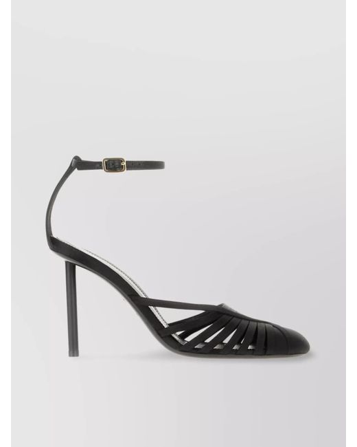 Ferragamo White Leather Ankle-Strap Pumps