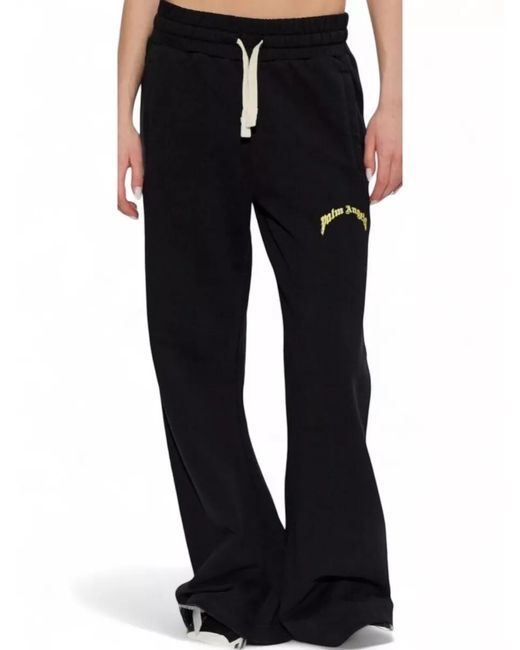 Palm Angels Black Mini Curved Logo Sweatpants
