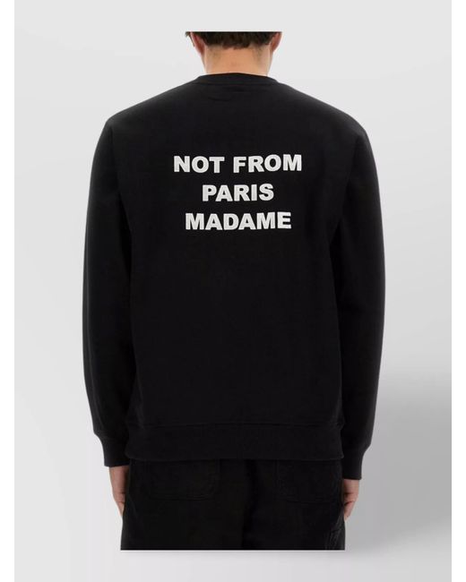 Drole de Monsieur Black Cotton Slogan Sweatshirt for men