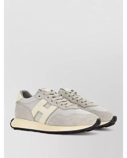 Hogan White Lace Up Sneakers Round Toe Rubber Sole for men