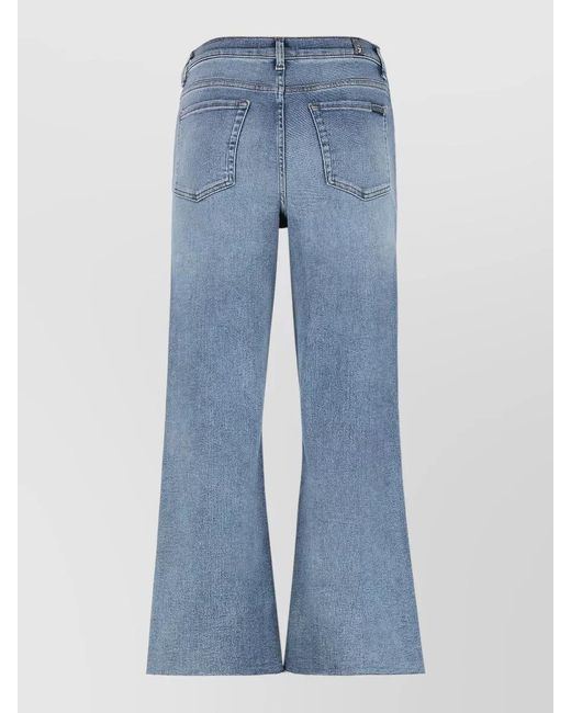 7 For All Mankind Blue Alexa Cropped Jeans High Waist Flare