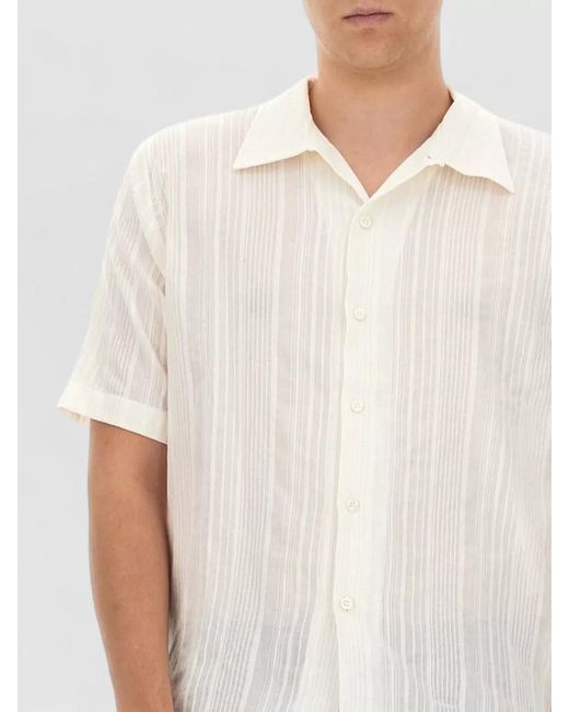 Séfr White Sunel Shirt Regular Fit Sheer Short Sleeves for men
