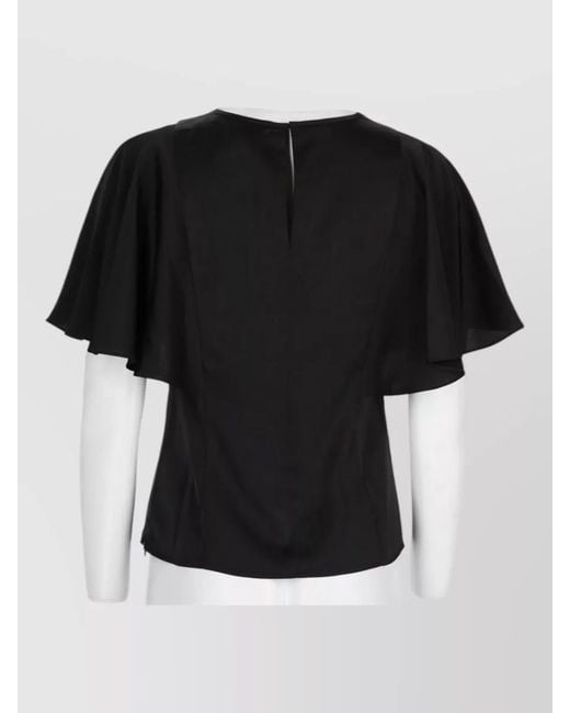 Michael Kors Black Top Flared Sleeves And Back Detail