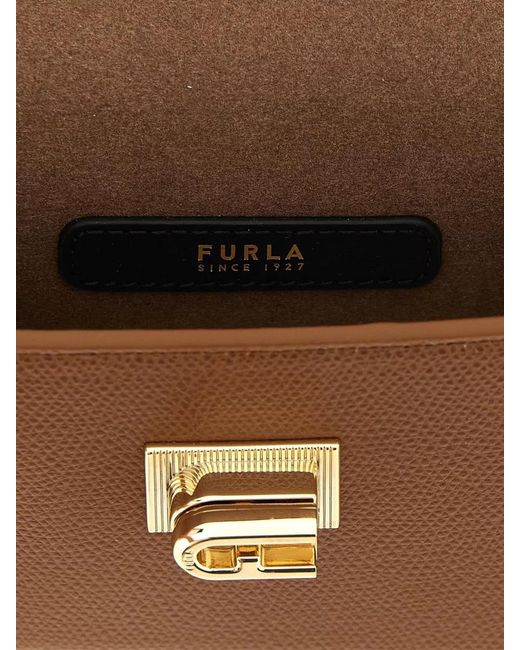 Furla Brown 1927 Mini Shoulder Bag Chain Strap