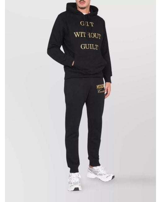 Moschino Black Cotton Hoodie for men