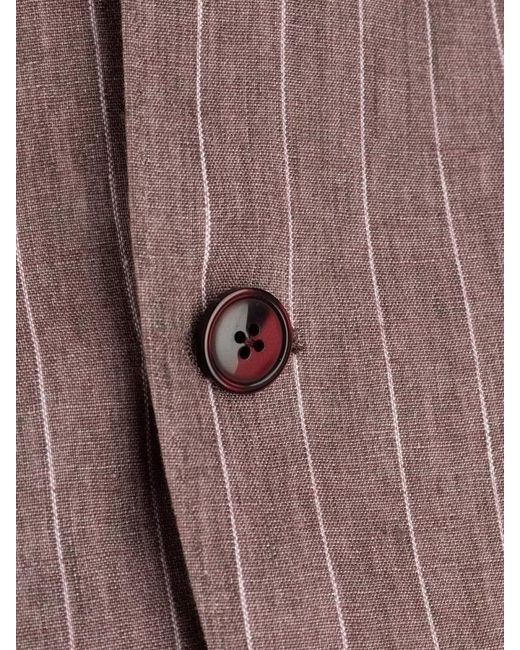 Colamarino Multicolor Pinstripe Suit Notch Lapel Button Detail for men