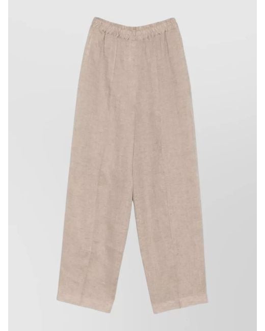 Fabiana Filippi Natural Wide Leg Trousers Lightweight Fabric Side Pockets
