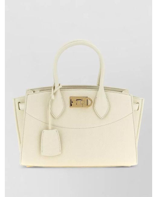 Ferragamo Natural The Studio Soft Shoulder Bag