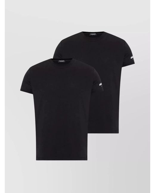 DSquared² Black Printed Logo T-Shirt (Pack Of Two) for men