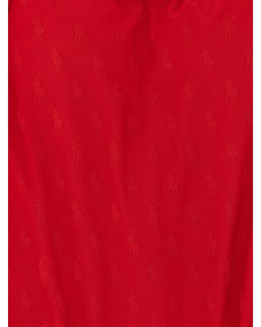 Polo Ralph Lauren Red Jacquard One-Piece Swimsuit