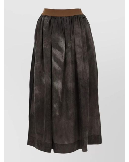 Uma Wang Black Gillian Skirt Ankle Length Gathered Detail