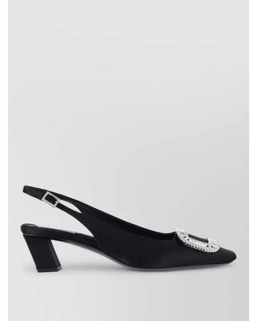 Roger Vivier Black Silk High Heel Pumps
