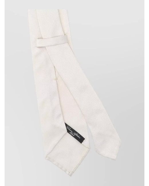 Cesare Attolini White Silk Tie for men