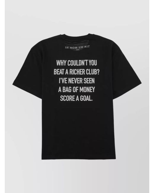 Ih Nom Uh Nit Black Printed Cotton T-Shirt for men