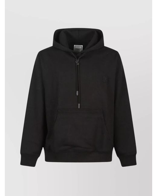 Wooyoungmi Black Logo Hoodie With Drawstring Hood for men