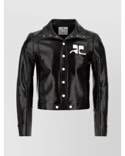Courreges Black Faux Leather Jacket for men