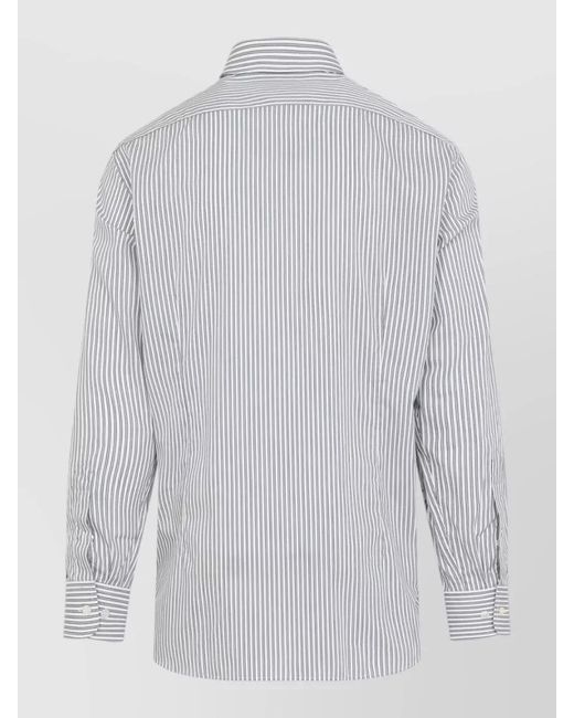 Etro White Roma Logo Shirt Long Sleeve Stripe for men