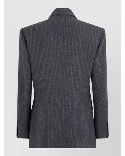 Coperni Blue Pinstripe Double Breasted Tailored Blazer