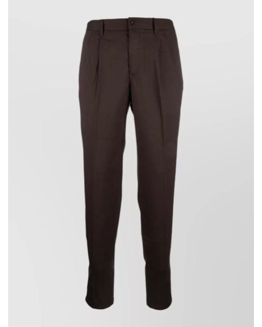Incotex Brown Tailored Pants Belt Loops Side And Back Pockets for men