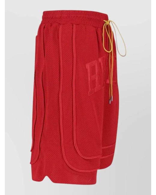 Rhude Red Mesh Shorts Back And Side Pockets for men