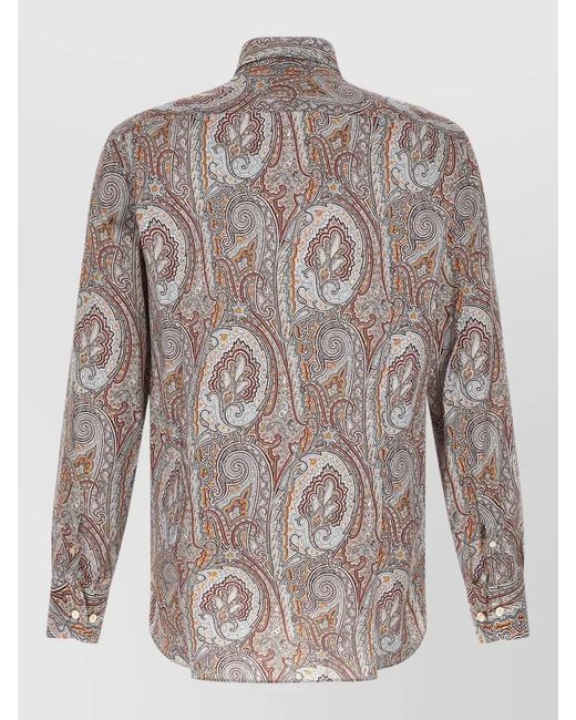Etro Multicolor Floral Paisley Cotton Shirt for men