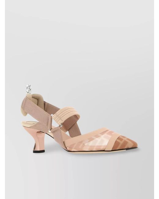 Fendi Natural Mesh And Fabric Colibrì Pumps
